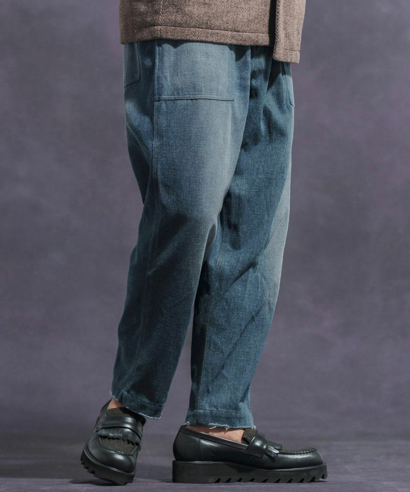Jih Nunc(ジーヌンク)】ユーズド加工ベイカーデニムパンツ(JIH