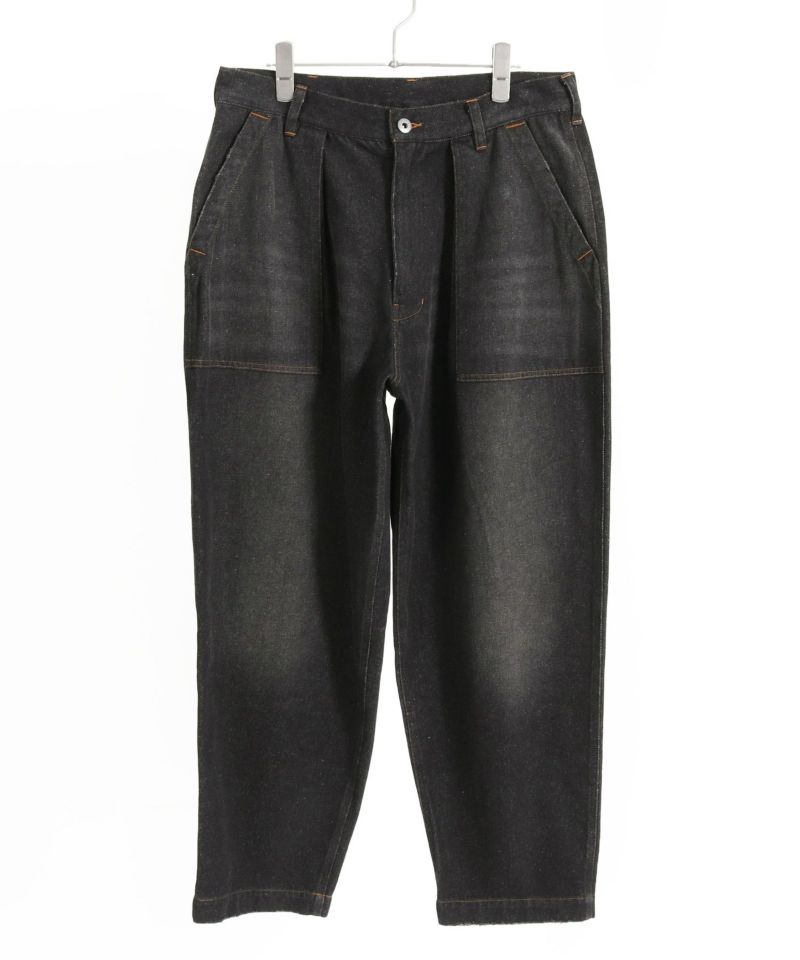 Jih Nunc(ジーヌンク)】ユーズド加工ベイカーデニムパンツ(JIH