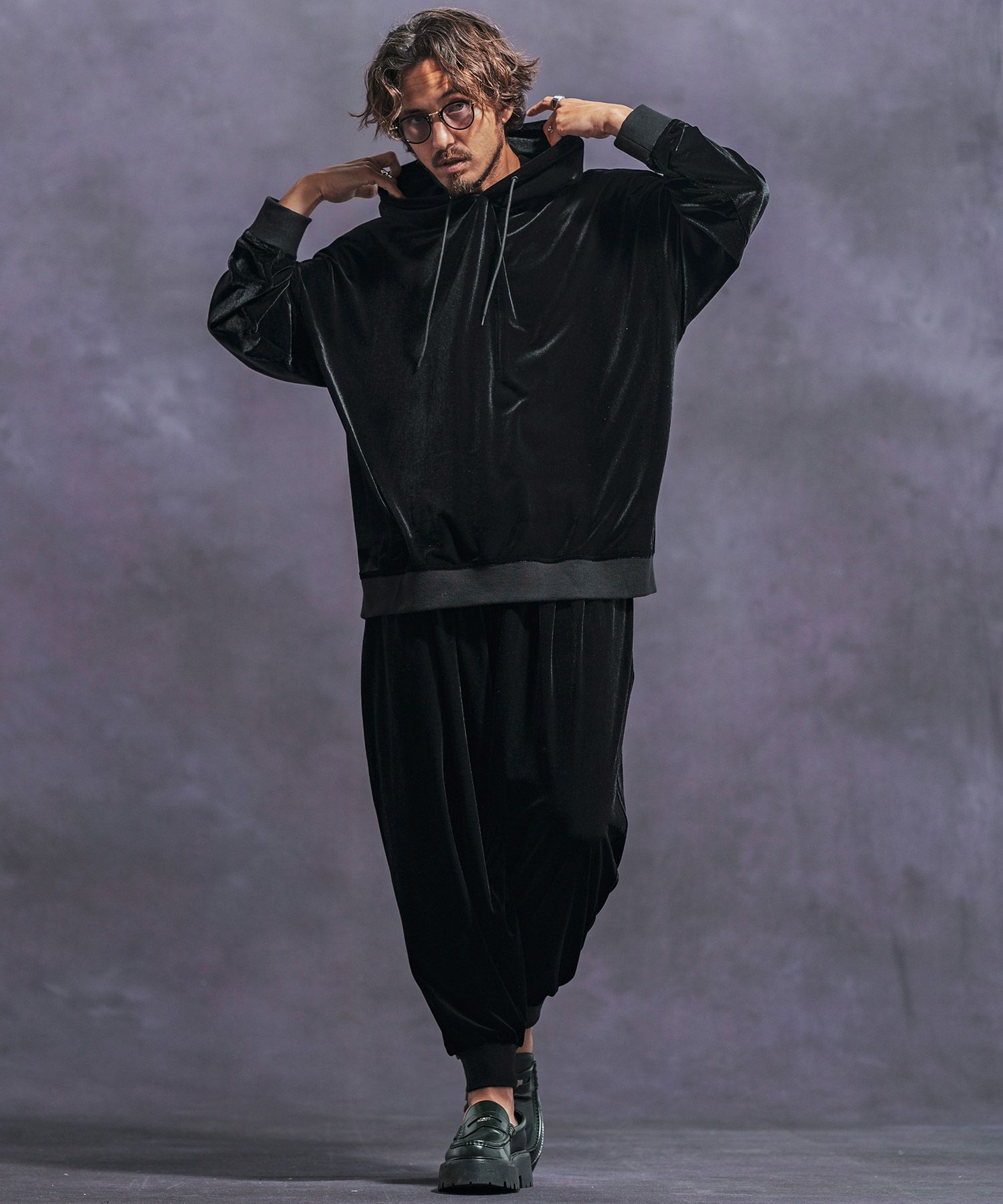 Jih Nunc(ジーヌンク)】ストレッチベロアバルーンパンツ(JIH-R1062