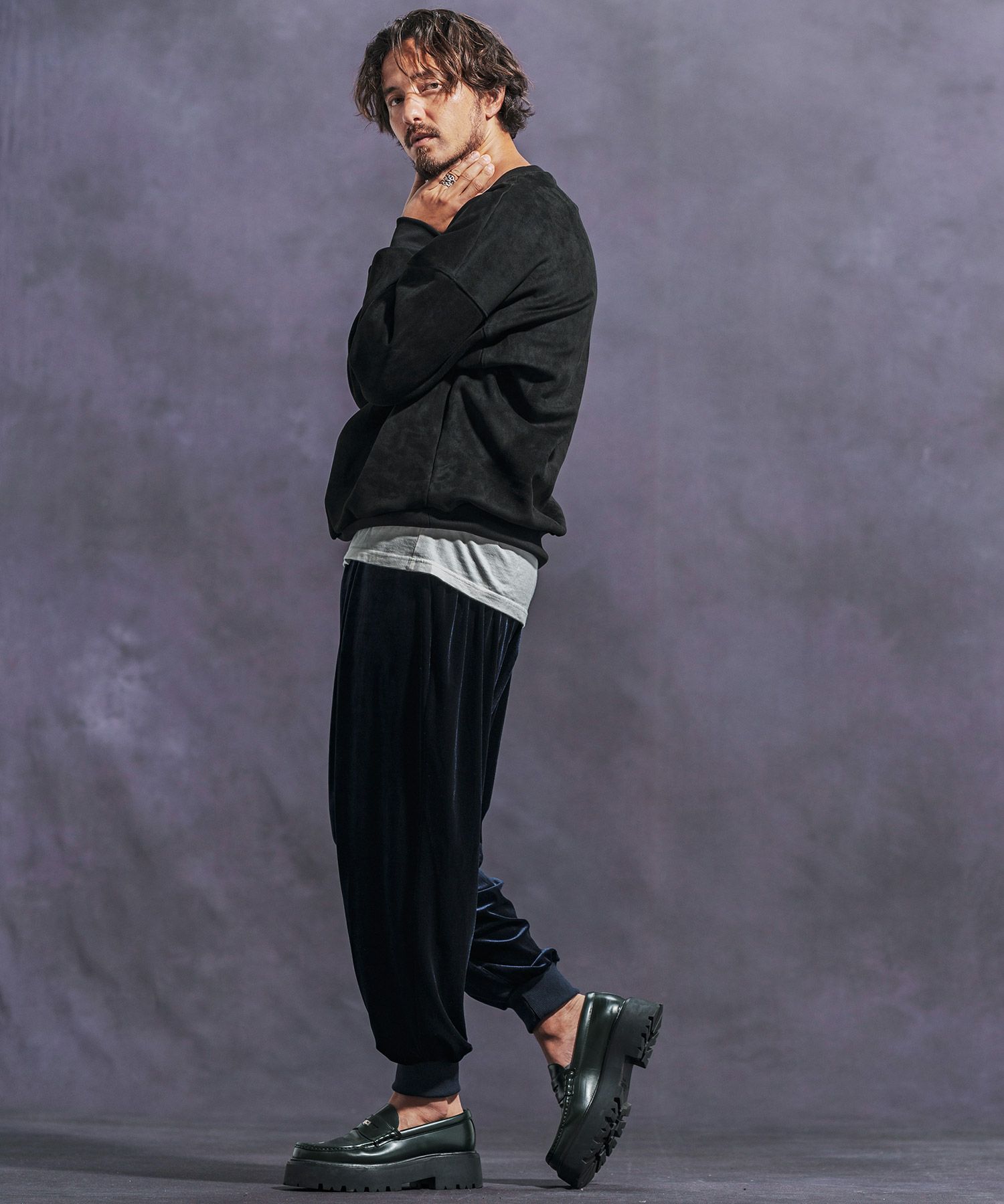 Jih Nunc(ジーヌンク)】ストレッチベロアバルーンパンツ(JIH-R1062