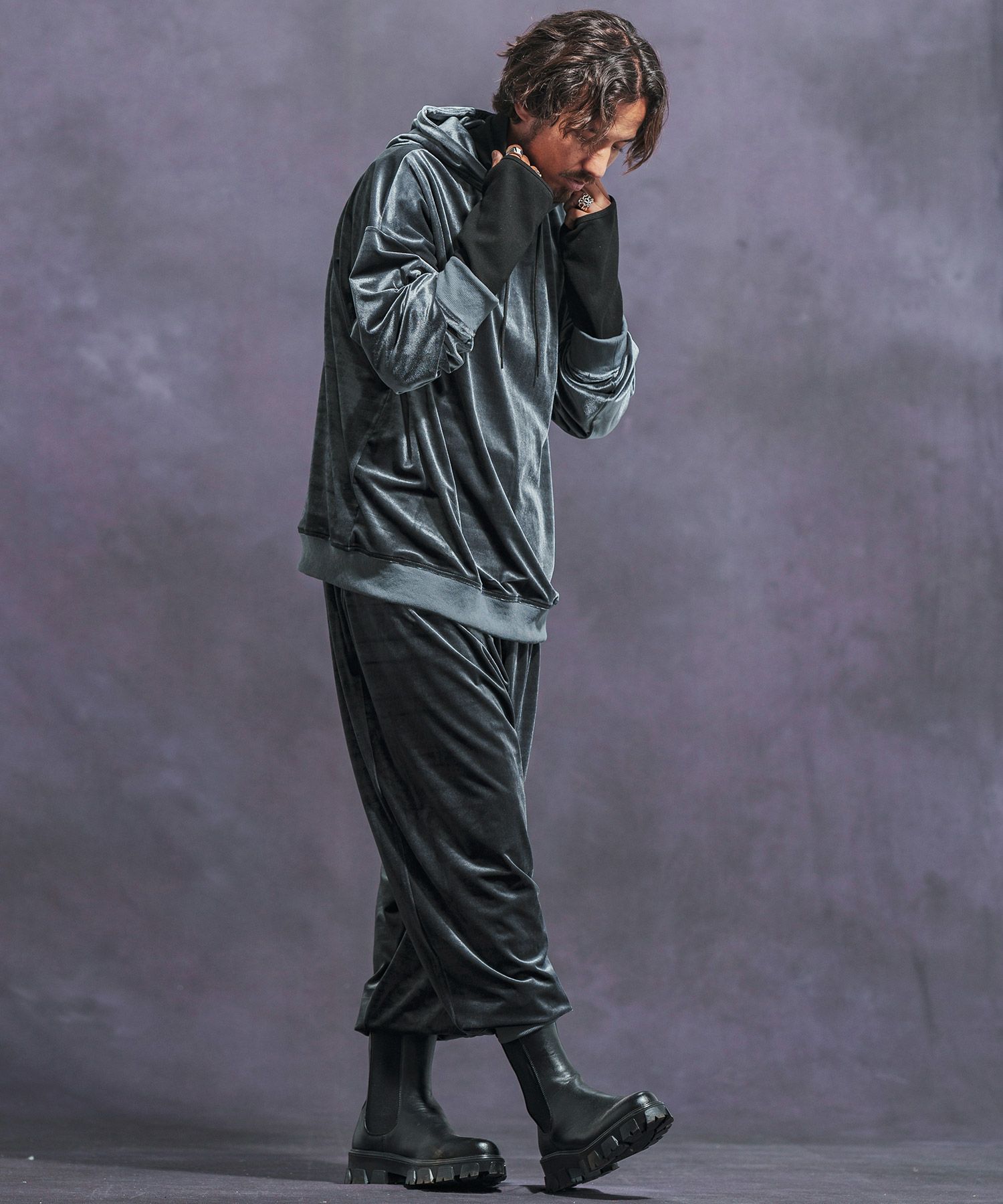 Jih Nunc(ジーヌンク)】ストレッチベロアバルーンパンツ(JIH-R1062