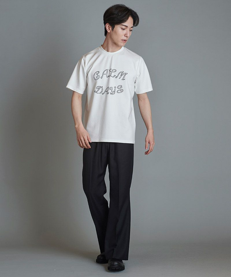 50%OFF【NO ID.(ノーアイディー)】CALMDAYSﾌﾟﾘﾝﾄC-N-T Tシャツ