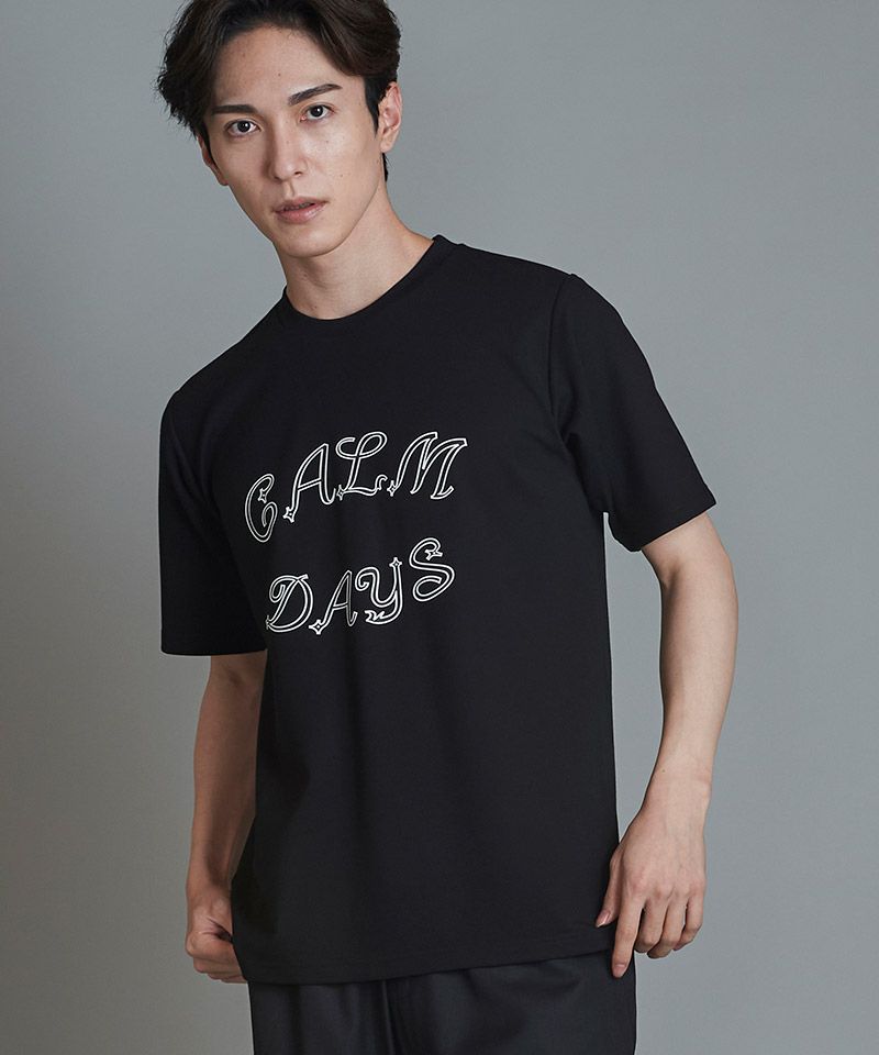上品な 50%OFF【NO ID.(ノーアイディー)】CALMDAYSﾌﾟﾘﾝﾄC-N-T Tシャツ トップス