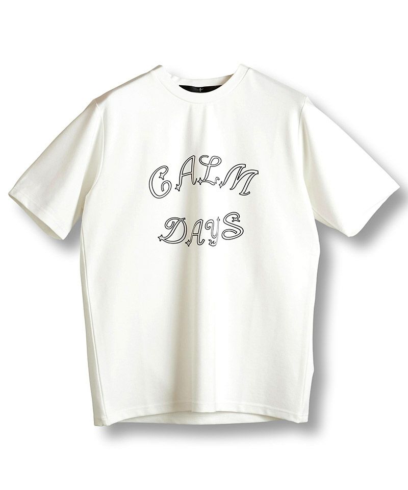 50%OFF【NO ID.(ノーアイディー)】CALMDAYSﾌﾟﾘﾝﾄC-N-T Tシャツ