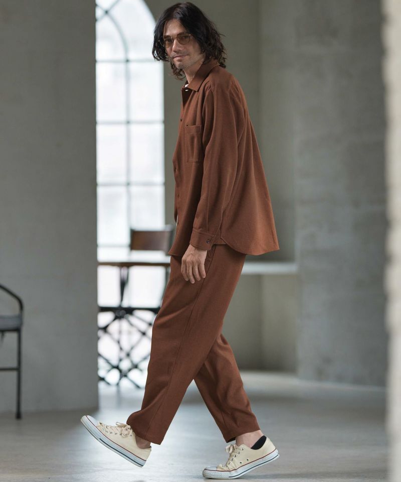 CAMBIO(カンビオ)】ウールライクイージーケアレギュラーカラーシャツ