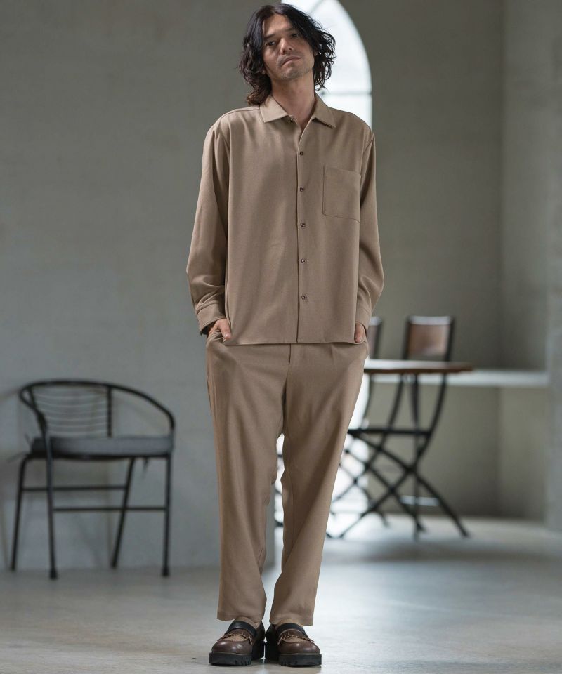 CAMBIO(カンビオ)】ウールライクイージーケアレギュラーカラーシャツ