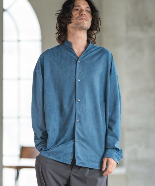 【CAMBIO(カンビオ)】Synthetic Suede Leather Shirts スエードシャツ(MIU-242-038)