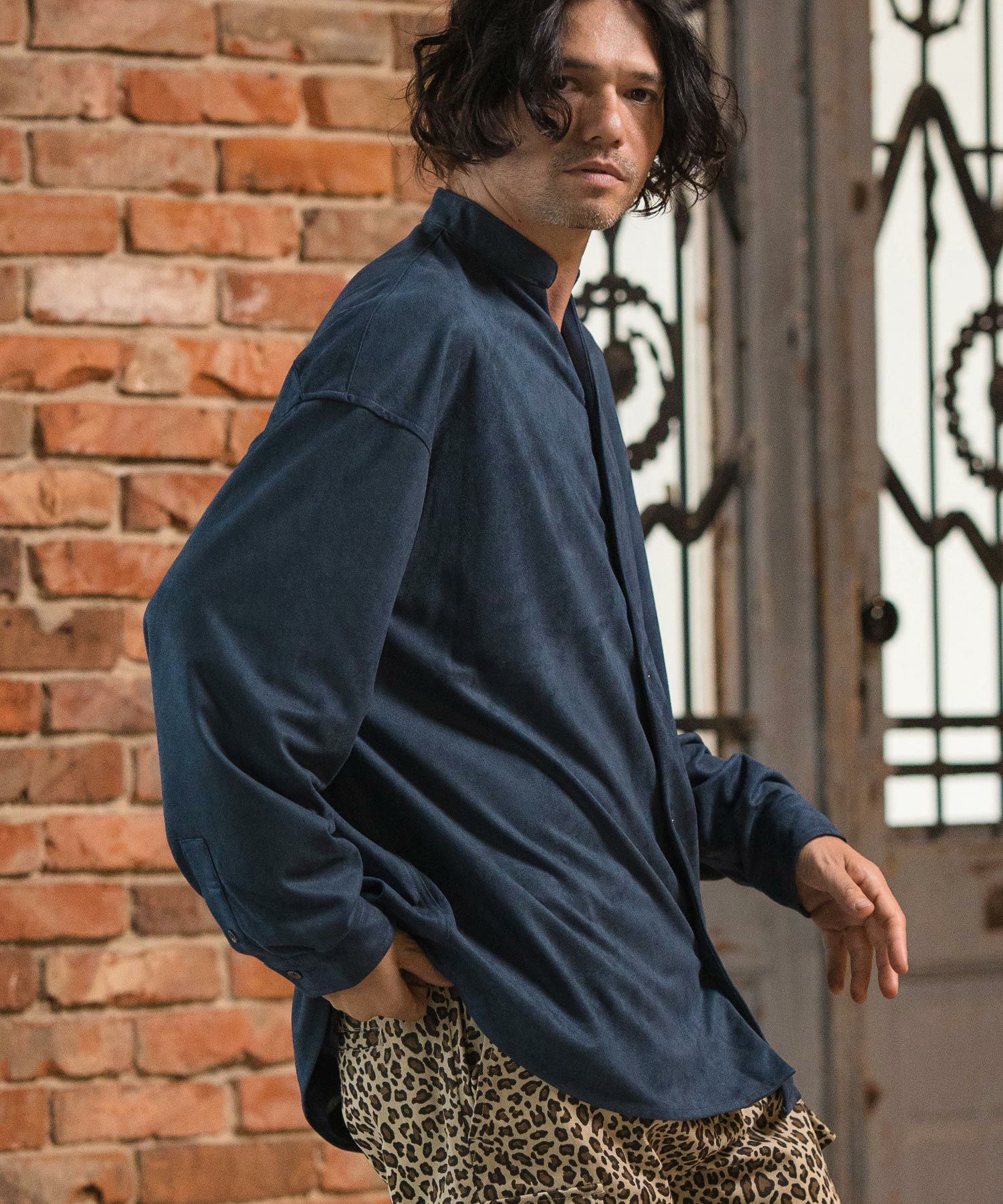 50%OFF【CAMBIO(カンビオ)】Synthetic Suede Leather Shirts スエード