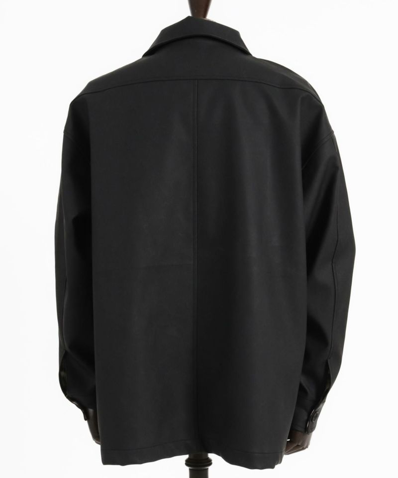 CAMIERA カミエラ　ゴートレザー　コート　異素材切替 CAMBIO(カンビオ)】 Vintage Like Synthetic Leather Half Coat