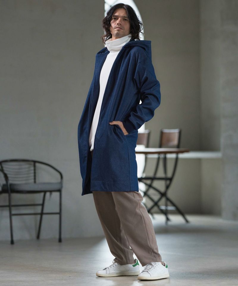 CAMBIO(カンビオ)】Fleece Bonding Denim Hooded Coat デニムコート