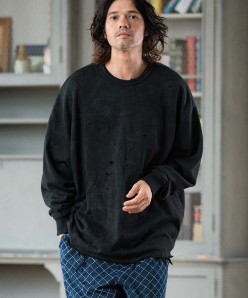 【CAMBIO(カンビオ)】Tie dye Distressed Sweat Pullover スウェット(MIU-242-047)
