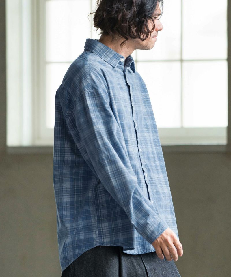 CAMBIO(カンビオ)】Vintage Like Indigo Check Shirts インディゴチェックシャツ(MIU-242-046) |  CAMBIO カンビオ