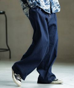 CAMBIO カンビオ　
デニム変形ブッシュバルーンパンツ
ダークブルー 30%OFF【CAMBIO(カンビオ)】 11oz Biker Denim Pants デニム