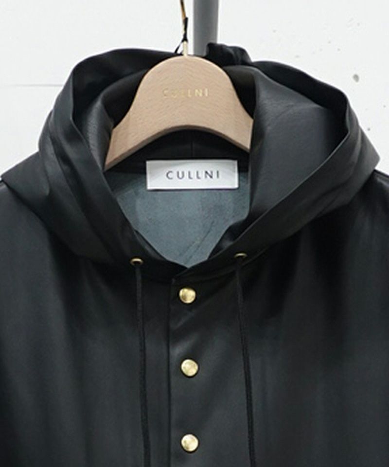 50%OFF【CULLNI(クルニ)】Faux Leather Dot Button Hoodie