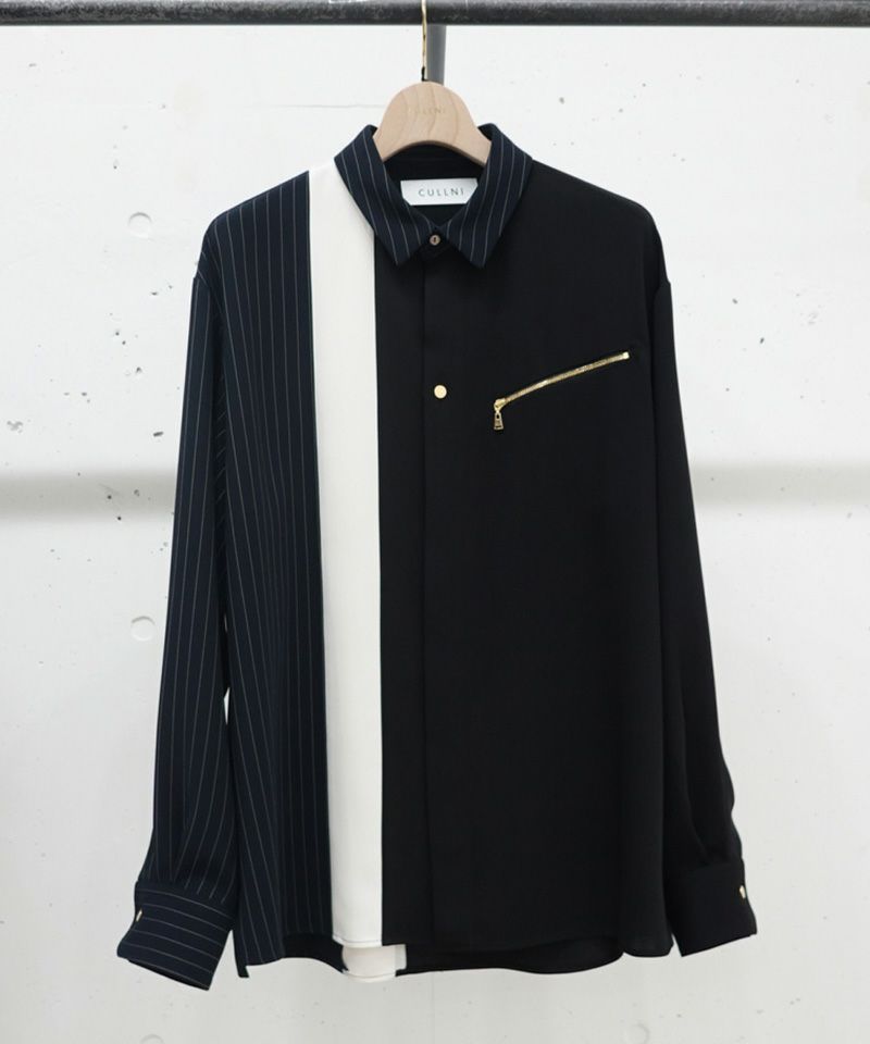 CULLNI(クルニ)】Double Satin Bio Color Zip Shirt シャツ(24-AW-010) | CAMBIO カンビオ