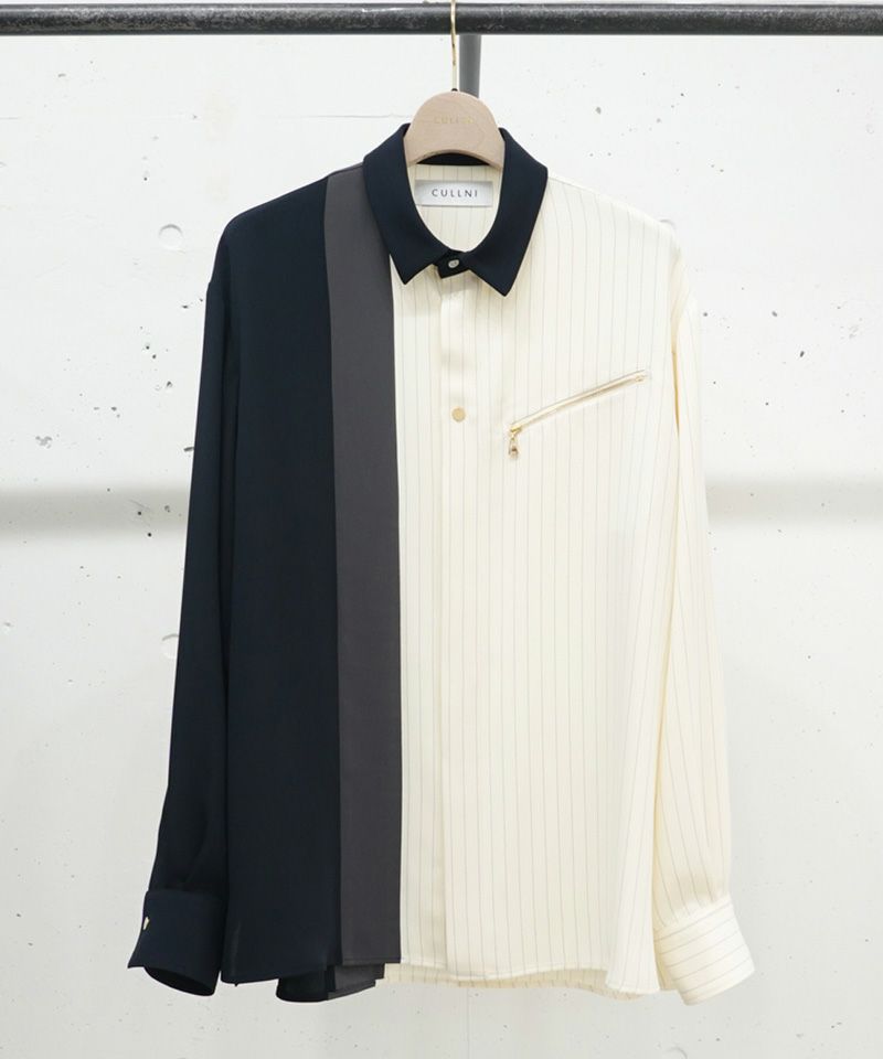 CULLNI(クルニ)】Double Satin Bio Color Zip Shirt シャツ(24-AW-010) | CAMBIO カンビオ