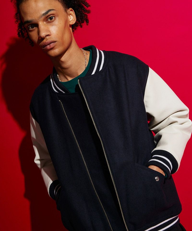 30%OFF【rehacer(レアセル)】Slant Riders Studium JKT スタジャン