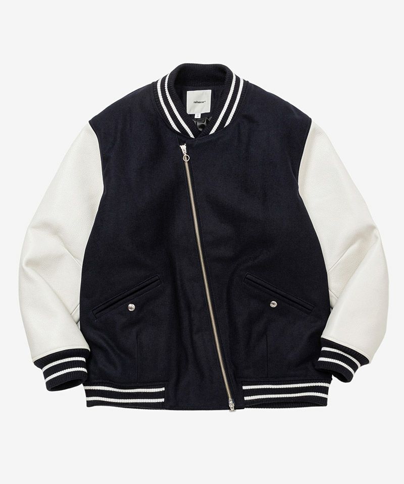 30%OFF【rehacer(レアセル)】Slant Riders Studium JKT スタジャン