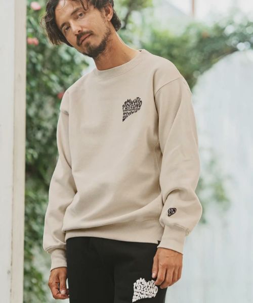 【1minute 1second(ワンミニットワンセカンド)】12oz heavy weight trainer (PAVE heart) トレーナー(1M24A260)