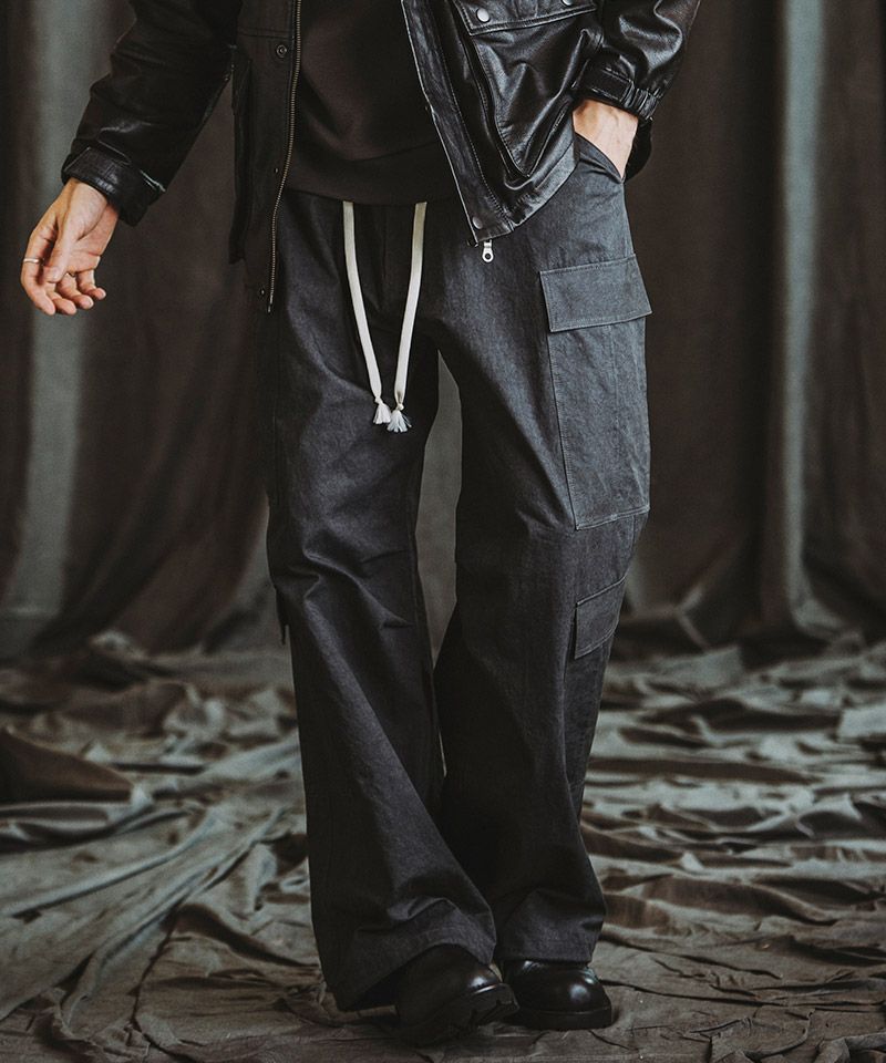 056042 INDEPICT ワイド カーゴ パンツ L ブラック 056042 INDEPICT ワイド カーゴ パンツ L ブラック インディピクト