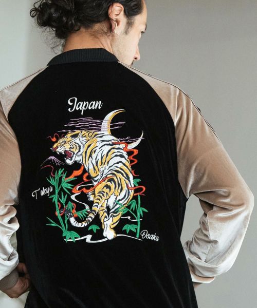 CAMBIO(カンビオ)】【予約販売11月上旬～中旬入荷】 Tiger Embroidered Velour Souvenir Jacket スカジャン(CAM24AW-001)  | CAMBIO カンビオ