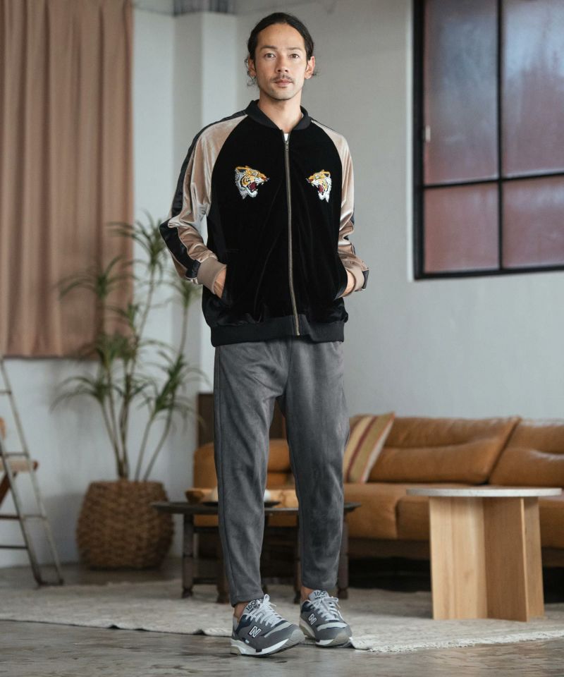 CAMBIO(カンビオ)】Tiger Embroidered Velour Souvenir Jacket