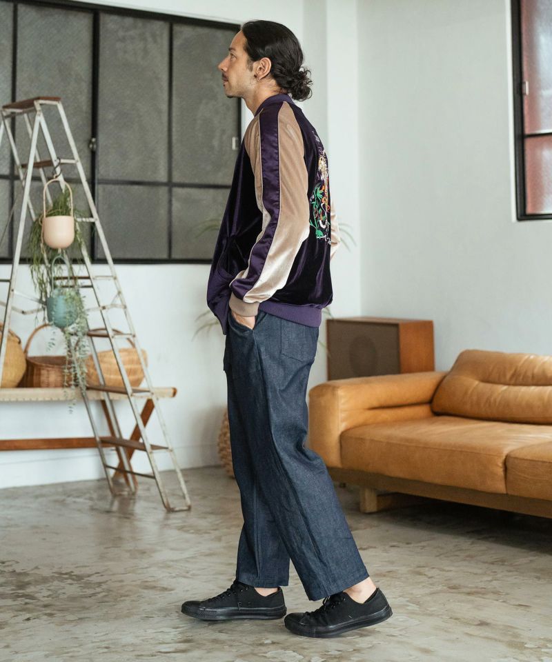 CAMBIO(カンビオ)】Tiger Embroidered Velour Souvenir Jacket