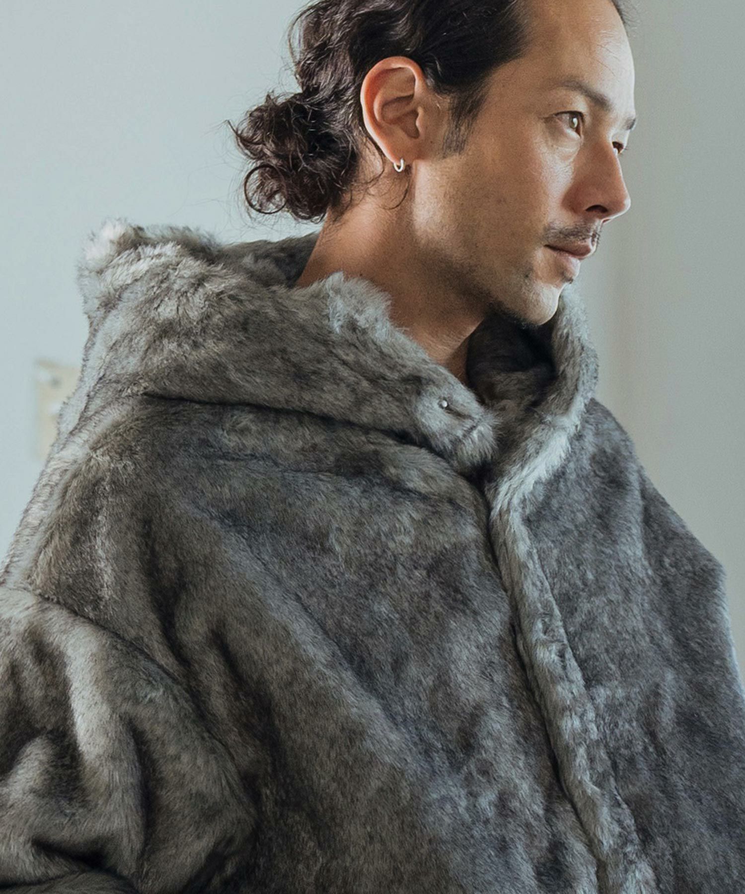 CAMBIO(カンビオ)】Oversized Hooded Fur Jacket ファージャケット 