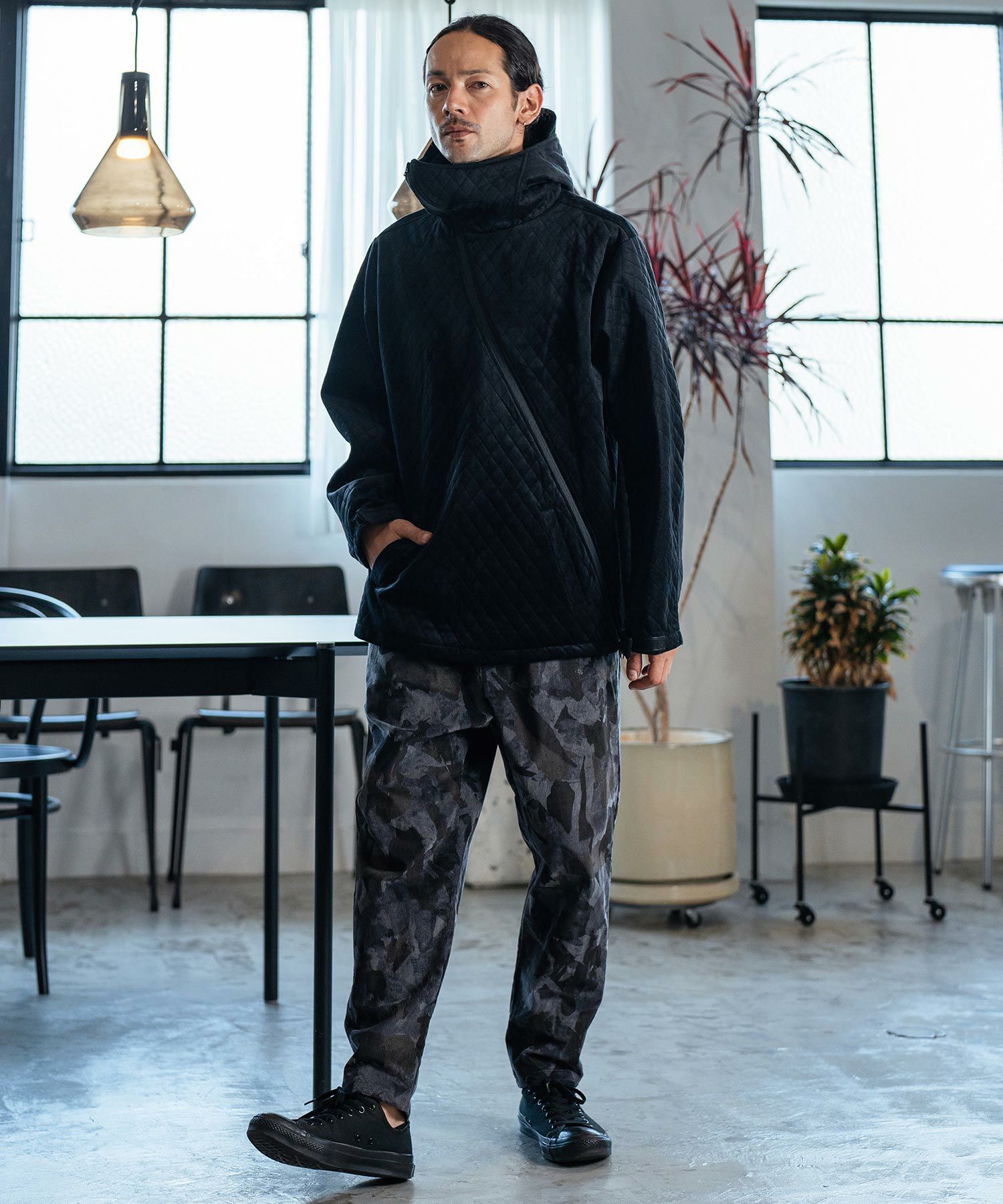 50%OFF【CAMBIO(カンビオ)】Velvet Quilted Zip Up Parka ジップアップ