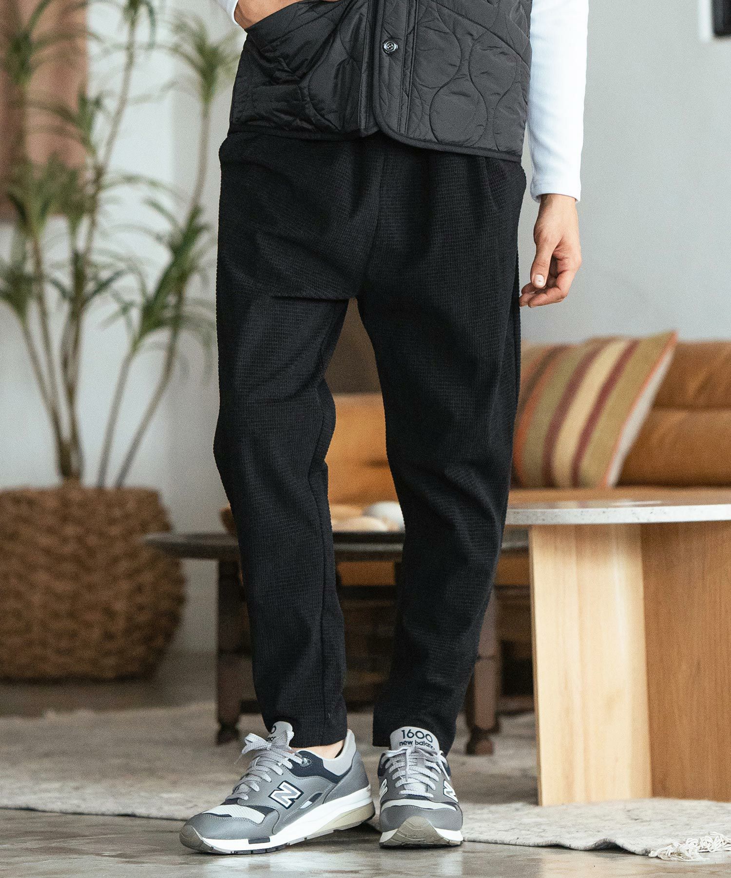 50%OFF【CAMBIO(カンビオ)】Knit sew Pants ニットジョガーパンツ