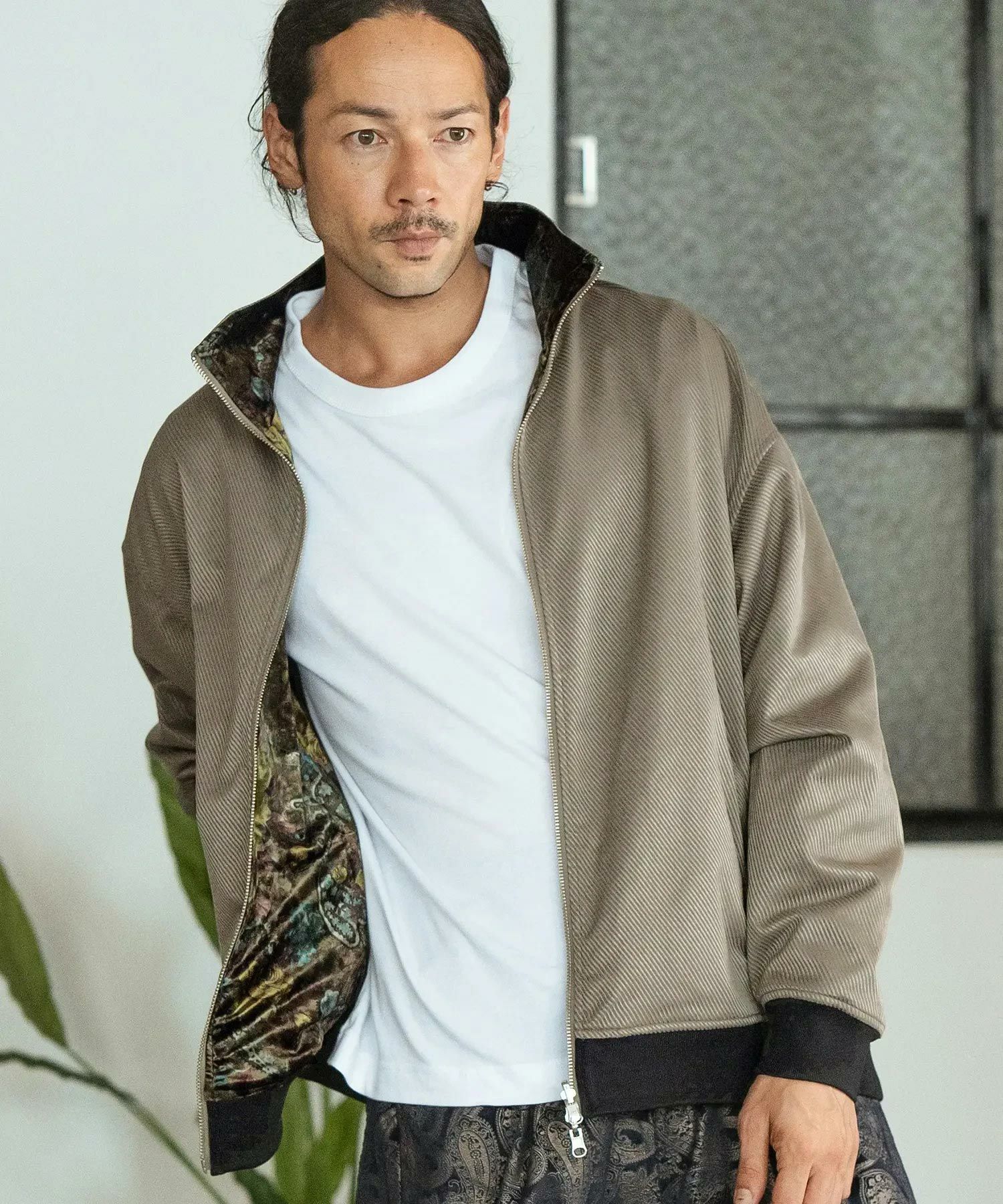 CAMBIO(カンビオ)】Reversible Stand Collar Jacket スタンドカラー 