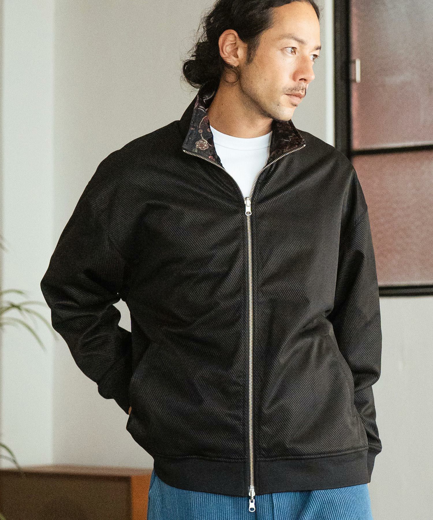 CAMBIO(カンビオ)】Reversible Stand Collar Jacket スタンドカラー 