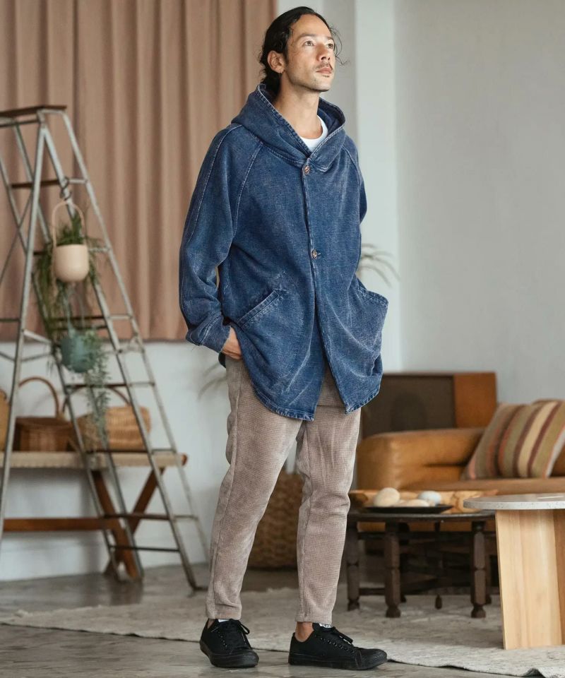 CAMBIO(カンビオ)】Indigo URAKE Poncho Like Hooded Jacket