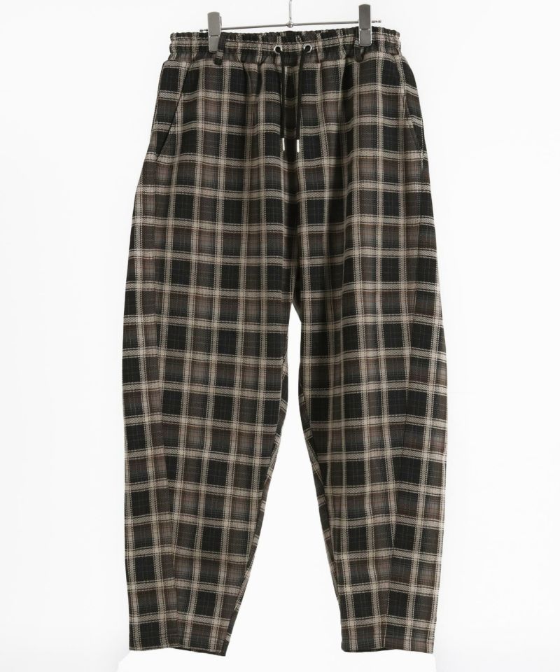 CAMBIO(カンビオ)】Check Ponti Wide Balloon Silhouette Pants