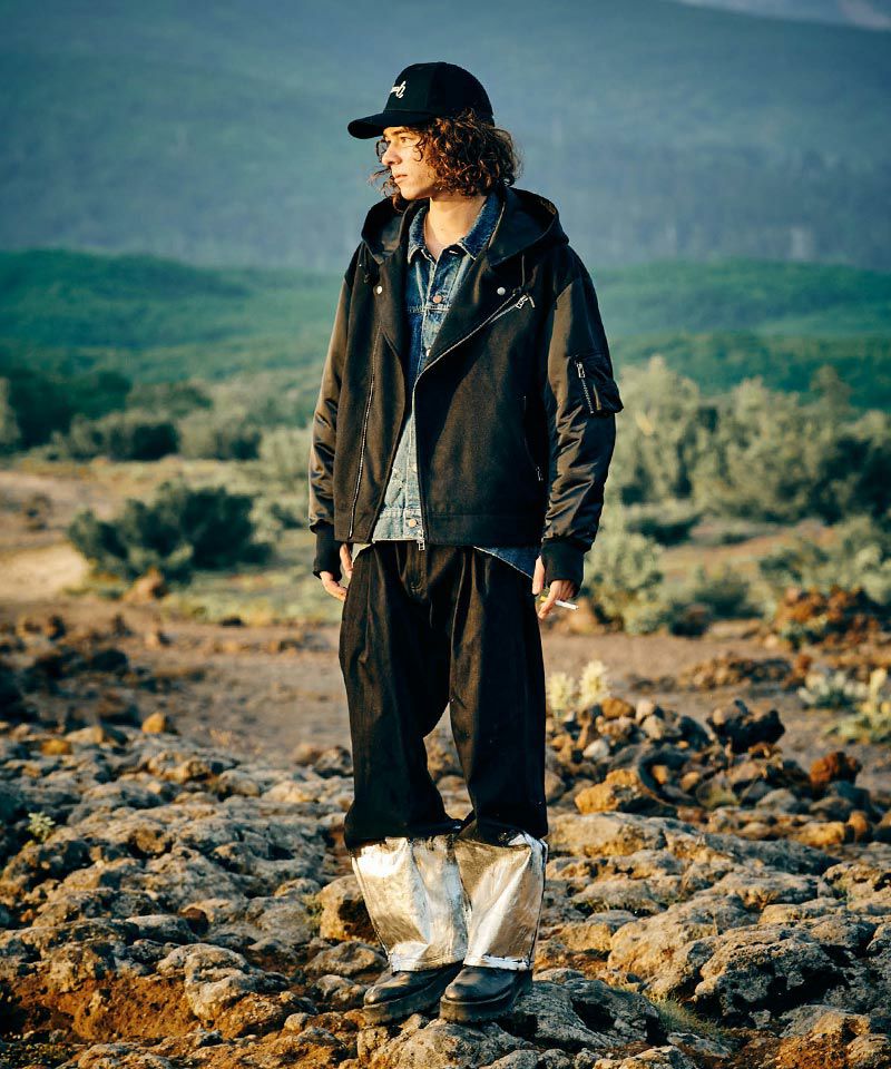 glamb(グラム)】Combination Hood Riders Jacket コンビネーション