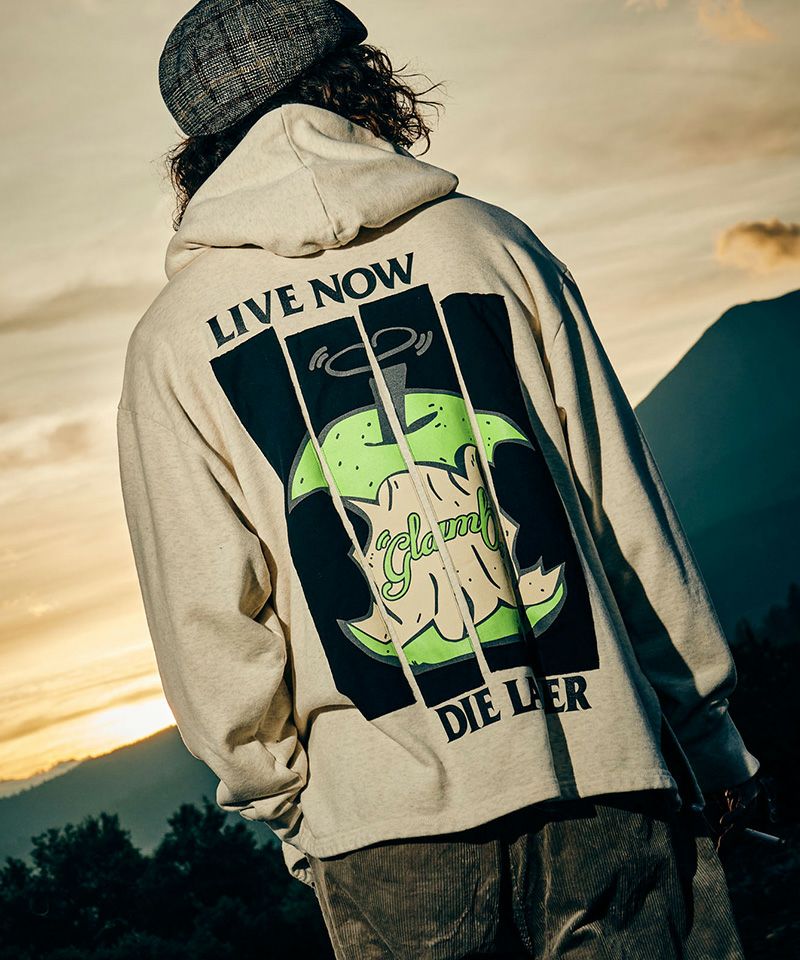 glamb Jagger neck hoodie フーディ glamb(グラム)】Apple Flag Hoodie アップルフラッグフーディ