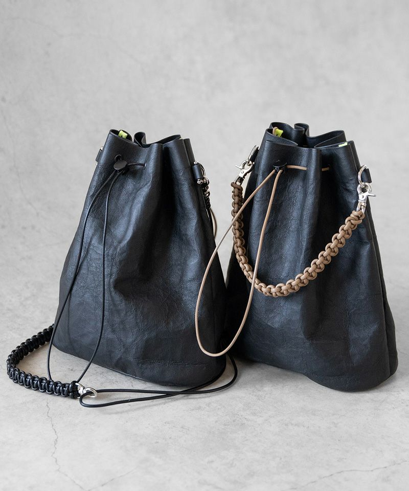 【SENTI(センティ)】【予約販売2月末～3月上旬入荷】 Dyneema Leather DRAWSTRING 2WAYBAG - ダイニーマレザードローストリング2WAYバッグ(3026)  | CAMBIO カンビオ