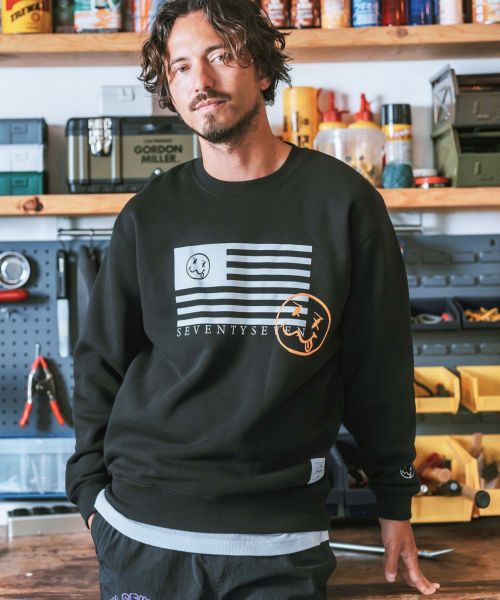 【seventy seven(セブンティセブン)】middle onz sweat shirts (flag) スウェット(7724W110)