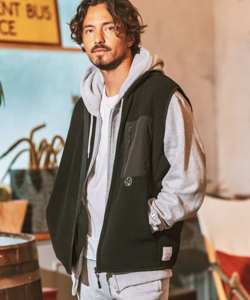 【seventy seven(セブンティセブン)】fleece zip vest ベスト(7724W290)