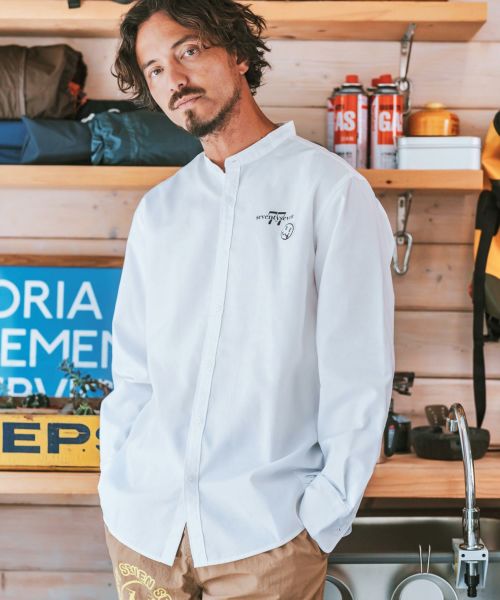 【seventy seven(セブンティセブン)】ox band collar L-S shirts 24W バンドカラーシャツ(7724W330)