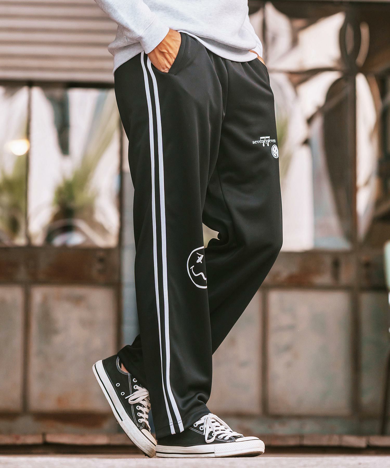 30%OFF【seventy seven(セブンティセブン)】 line jersey long pants