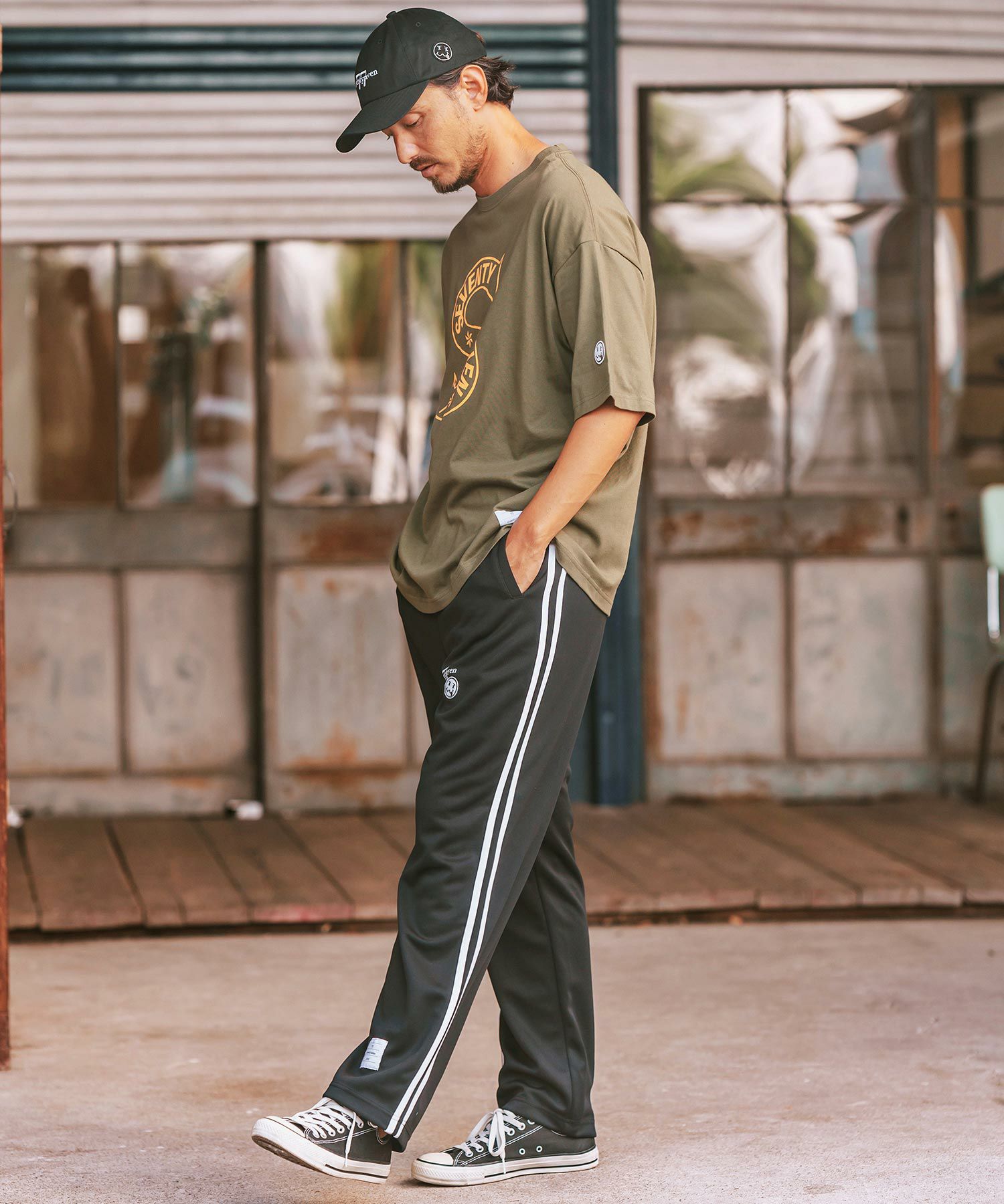 30%OFF【seventy seven(セブンティセブン)】 line jersey long pants