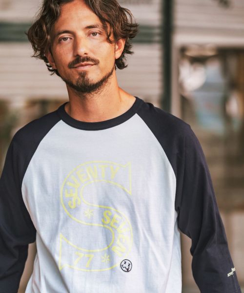 【seventy seven(セブンティセブン)】middle onz raglan 3-4 sleeve t-shits (S) カットソー(7724W150)