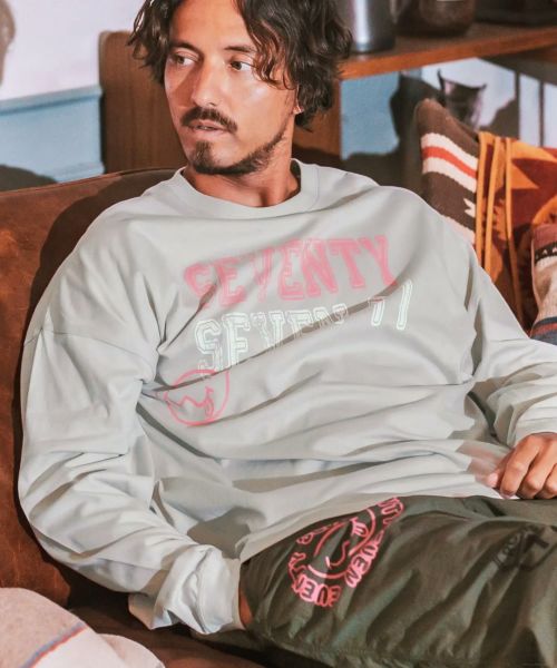【seventy seven(セブンティセブン)】middle onz over size L-S t-shirts (college) カットソー(7724W210)