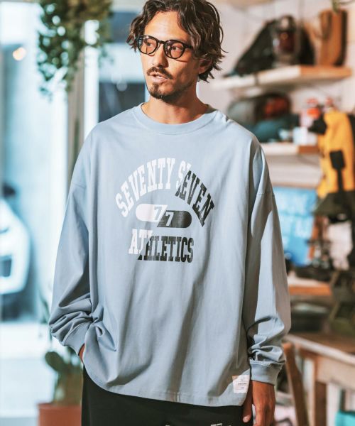 【seventy seven(セブンティセブン)】middle onz over size L-S t-shirts (athletics 24W) カットソー(7724W070)