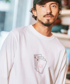 トップス UMO テックフリース胸刺繍ロゴ裾ドローコード長袖スウェット