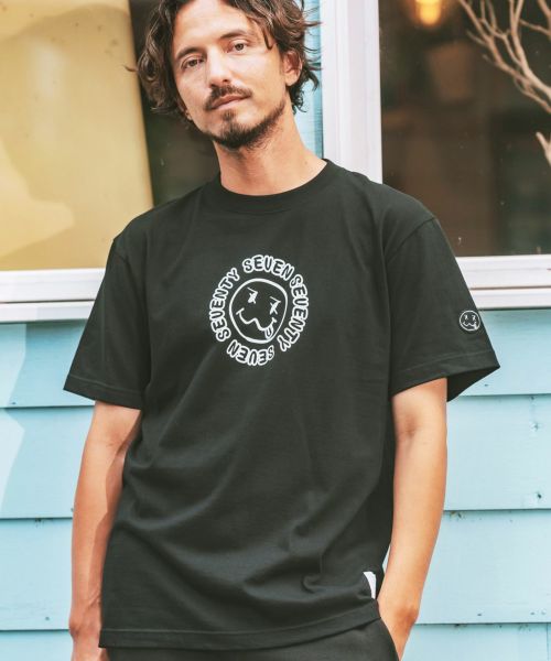 【seventy seven(セブンティセブン)】middle onz S-S t-shirts (sunsmile) Tシャツ(7724W050)