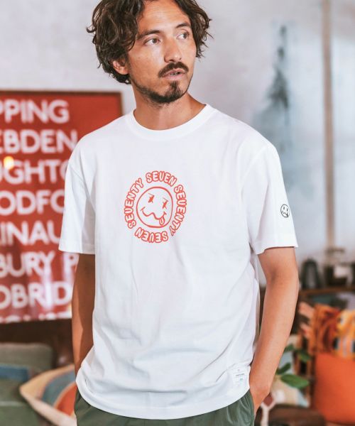 【seventy seven(セブンティセブン)】middle onz S-S t-shirts (sunsmile) Tシャツ(7724W050)