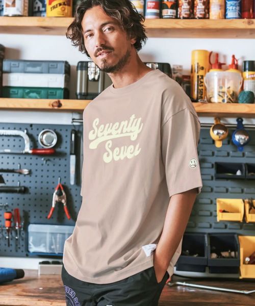 【seventy seven(セブンティセブン)】middle onz over size S-S t-shirts（cursive 24W) Tシャツ(7724W090)