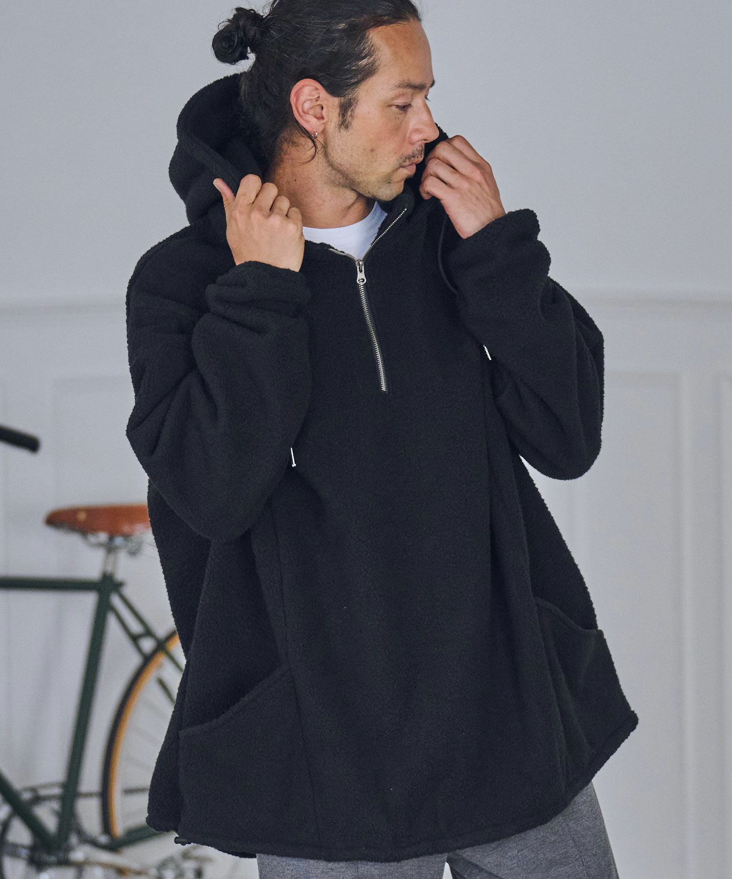 60%OFF【CAMBIO(カンビオ)】ボアハーフジップパーカー(CA-24-34